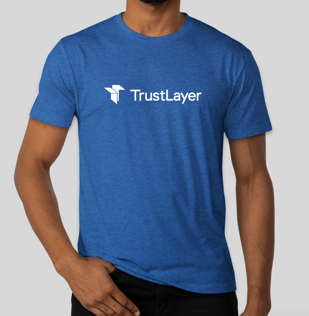 TrustLayer Tri-Blend T-Shirt Blue